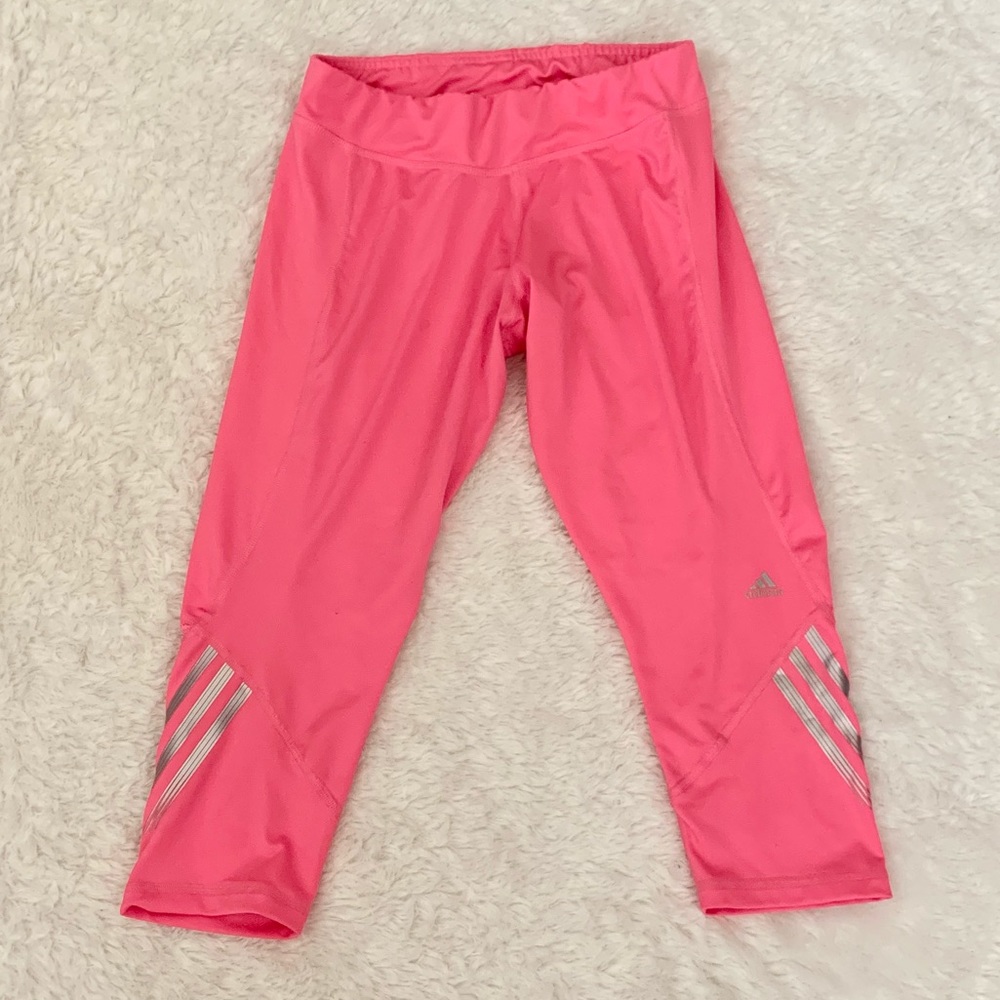 Adidas Pink Workout Crop Pants Medium